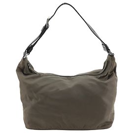Borsa a tracolla in nylon marrone Prada Marrone