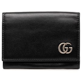 Gucci GG Marmont Black Leather Card Case Black