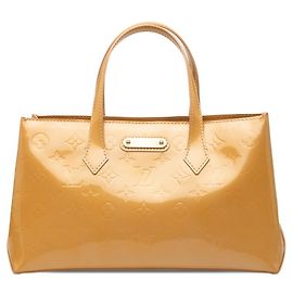 Sac à main Louis Vuitton Monogram Vernis Wilshire PM Beige