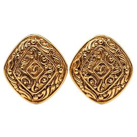 Boucles d'oreilles clip Chanel Coco Mark plaqué or Doré