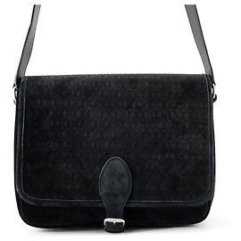 Borsa a tracolla in velluto monogramma Yves Saint Laurent Nero