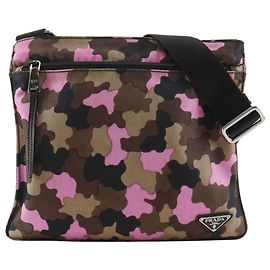Borsa a Spalla Prada Camouflage VA0886 Marrone Rosa