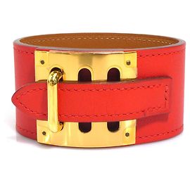 Pulsera Charm Hermès en Naranja Rojo y Oro Roja Dorado