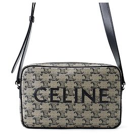 Céline Bolsa de Ombro Celine Triomphe Horizontal Medium Marrom Preto