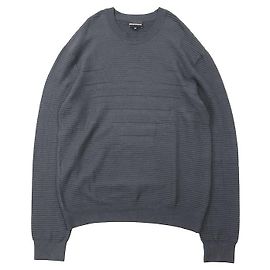 Emporio Armani Logo Jacquard Strickpullover Braun Anthrazitgrau