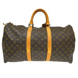 Sac Keepall Louis Vuitton Monogram Canvas 50 Marron