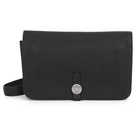 Hermès Borsa a tracolla Dogon Hermes in pelle Togo nera Nero