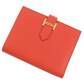 Hermès Portafoglio Bi-fold Hermes Bearn Compact Rouge Pivoine Altro