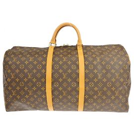 Sac Keepall Louis Vuitton Monogram Canvas 60 Marron