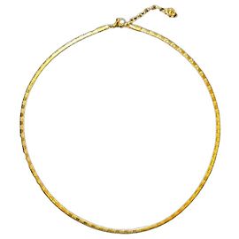 Autre Marque Colar Choker de Aço Banhado a Ouro Dourado