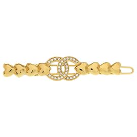 Spilla per capelli Chanel Coco Mark Heart Stone Gold D'oro