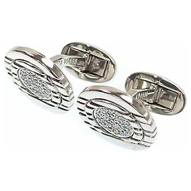 Abotoaduras Piaget em ouro branco 18K e diamantes Dourado
