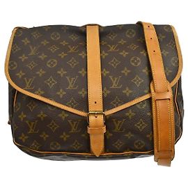 Louis Vuitton Saumur Messenger Bag Monogram Canvas PM Brown