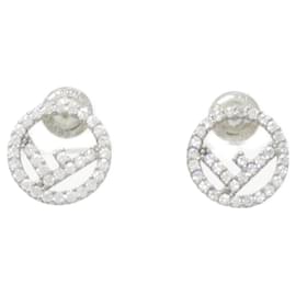Fendi Silver Stud Earrings Silvery