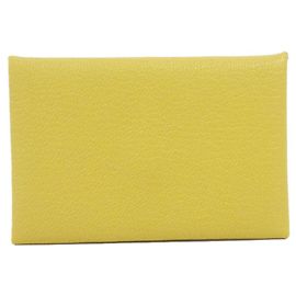 Hermès Hermes Calvi Verso Business Card Holder Blue