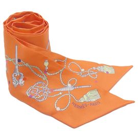 Hermès Lenço de seda Twilly Hermes Laranja