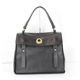 Lederhandtasche Yves Saint Laurent Schwarz Weiß