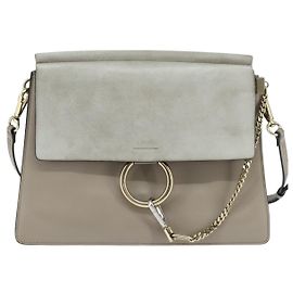 Chloé Chloe Faye em couro e camurça Medium Marrom