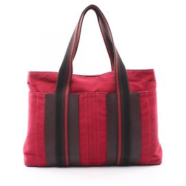 Hermès Sac cabas Hermes Troca Horizontal MM Marron Rouge