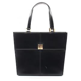 Sac cabas en cuir noir Yves Saint Laurent Noir