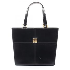 Yves Saint Laurent Black Leather Tote Bag Black