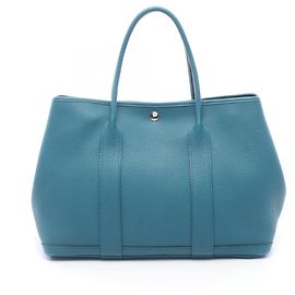 Hermès Sac cabas Hermes Garden Party PM Cobalt Bleu Vert