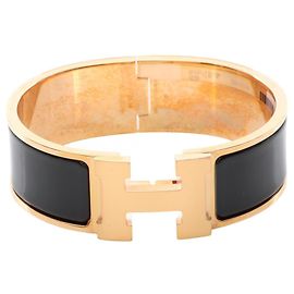 Hermès Hermes Clic Clac GM Bangle Black Golden