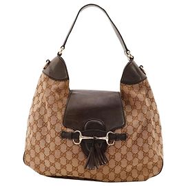 Gucci Bolsa Hobo em canvas monograma GG Marrom Monograma