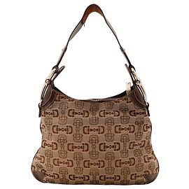 Gucci Bolsa Hobo em canvas Monogram Marrom