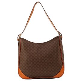 Céline Bolsa de ombro Celine Macadam Monogram Marrom Monograma