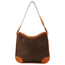 Céline Bolsa de ombro Celine Macadam Monogram Marrom Monograma