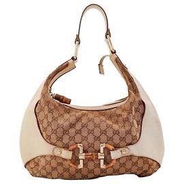 Gucci Bolsa Hobo em canvas Monogram GG Marrom Bege
