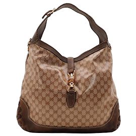 Bolsa Hobo Gucci Monogram GG com Bambu Marrom