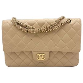 Chanel Classic Flap Medium Beige Lammleder Beige