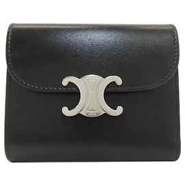 Céline Cartera plegable con solapa Triomphe Celine Negro