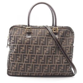 Sac porte-documents 2-en-1 Fendi Zucca Marron
