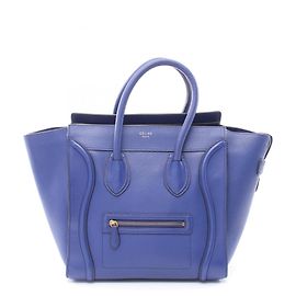Céline Bolsa Celine Luggage Mini Shopper Azul