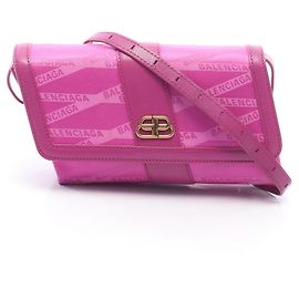 Carteira Monogram Shift com alça Balenciaga Rosa