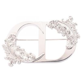 Broche de penas Christian Dior em tom prateado Prata