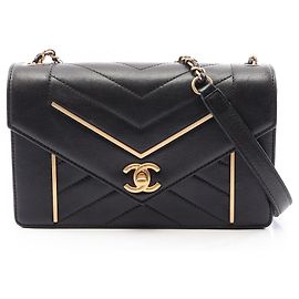 Mini borsa a tracolla Chanel V-Stitch Nero