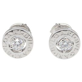 Bulgari Pendientes de botón en oro blanco de 18K y diamante Bvlgari Plata Otro