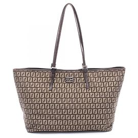 Sac cabas Fendi Zucchino Marron Beige