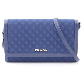 Borsa a tracolla trapuntata Prada Blu