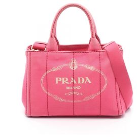 Borsa Tote Mini 2-Way Canapa Prada Rosa