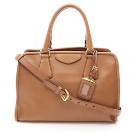 Bolsa 2 Ways em couro de vitelo City Prada Marrom