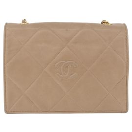 Chanel Flap Chain Leather Bege