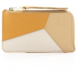 Kartenetui/Kleingeldbeutel Loewe Puzzle Braun Weiß Beige