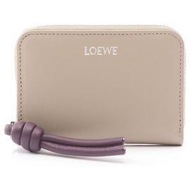 Loewe Beige Leather Zip Coin Purse Beige