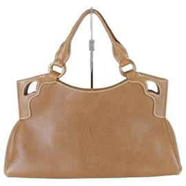 Bolso de mano en piel perforada Cartier Marcello Camello