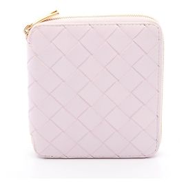 Portafoglio bi-fold in pelle rosa Bottega Veneta Rosa